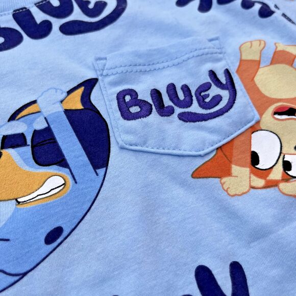 Bluey Bingo Two Piece Set Short Sleeve Shirt and Shorts Clear Sky Size 3T NWT - Picture 2 of 7